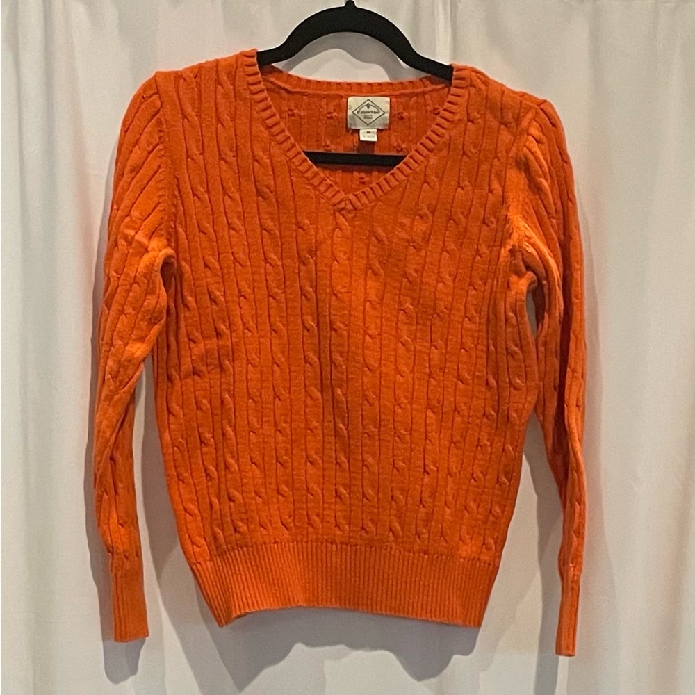 Orange V-Neck Sweater